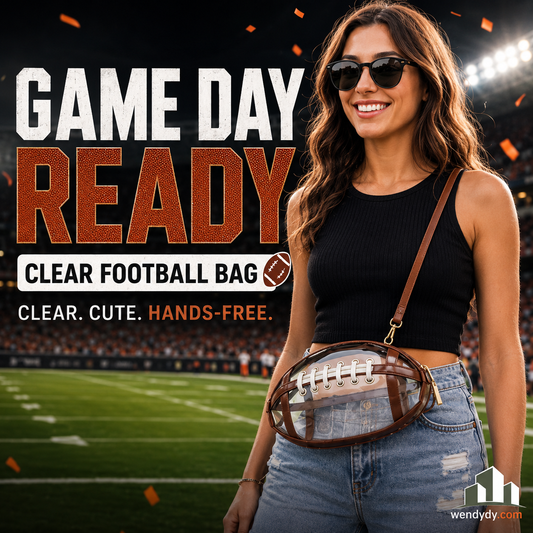 🏈 Clear Football-Shaped Crossbody Bag – Game-Day Style Meets Everyday Convenience ✨