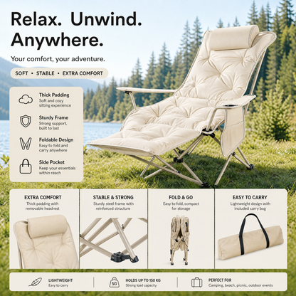 🪑 Portable adjustable outdoor folding chair - Lightweight, stable & versatile - Ideal for garden, camping, beach or patio - easy to transport and set up 🏕️✨