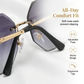 Uv Protection Rimless Sunglasses