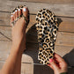 Leopard Print Flip-Flops with Heart Charm