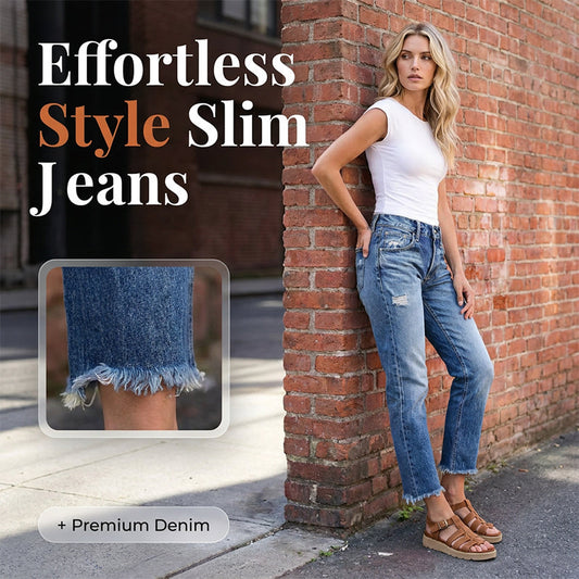 🔥New Hot Selling❤️‍🔥Women's Fashionable Slim-Fit Distressed Jeans
