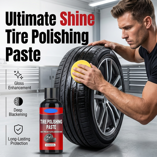 🖤 Instant Black Tire Polishing Paste – Darker, Deeper, Wetter Shine in One Wipe! ✨🚗